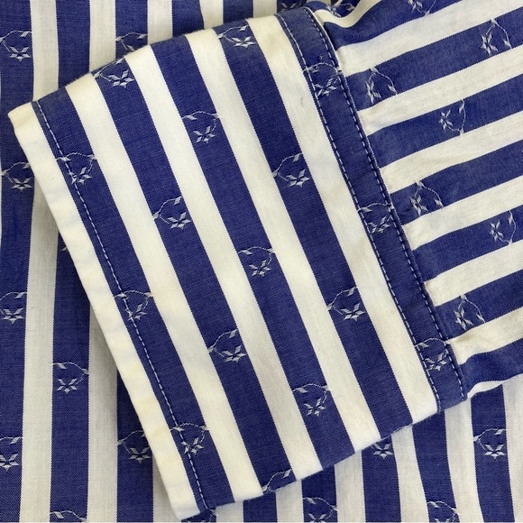 Robert Graham Men's Freshly Laundered Shirt Blue & White Striped Patchwork Sz L - Picture 9 of 16